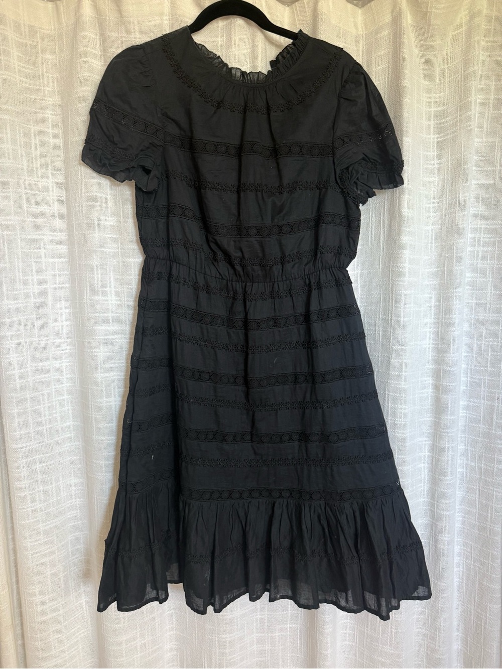 J. Crew Black Short Sleeve Cotton Dress